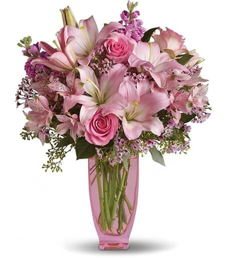 Sympathy flower bouquet in soft tones