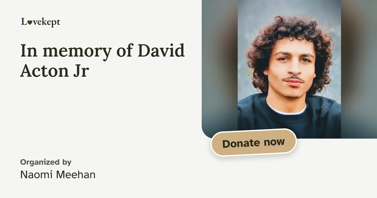 The share card for In memory of David Acton Jr, in memory of Da Acton Jr