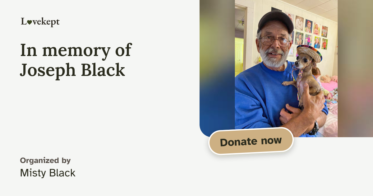 The share card for In memory of Joseph Black