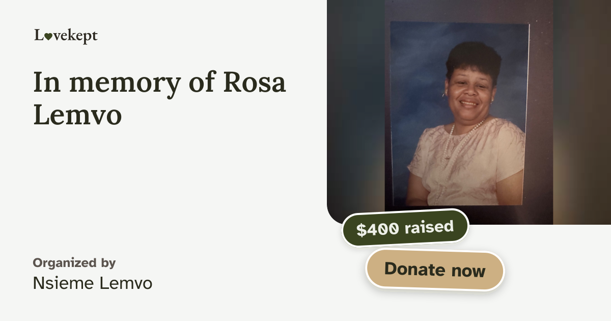 The share card for In memory of Rosa Lemvo