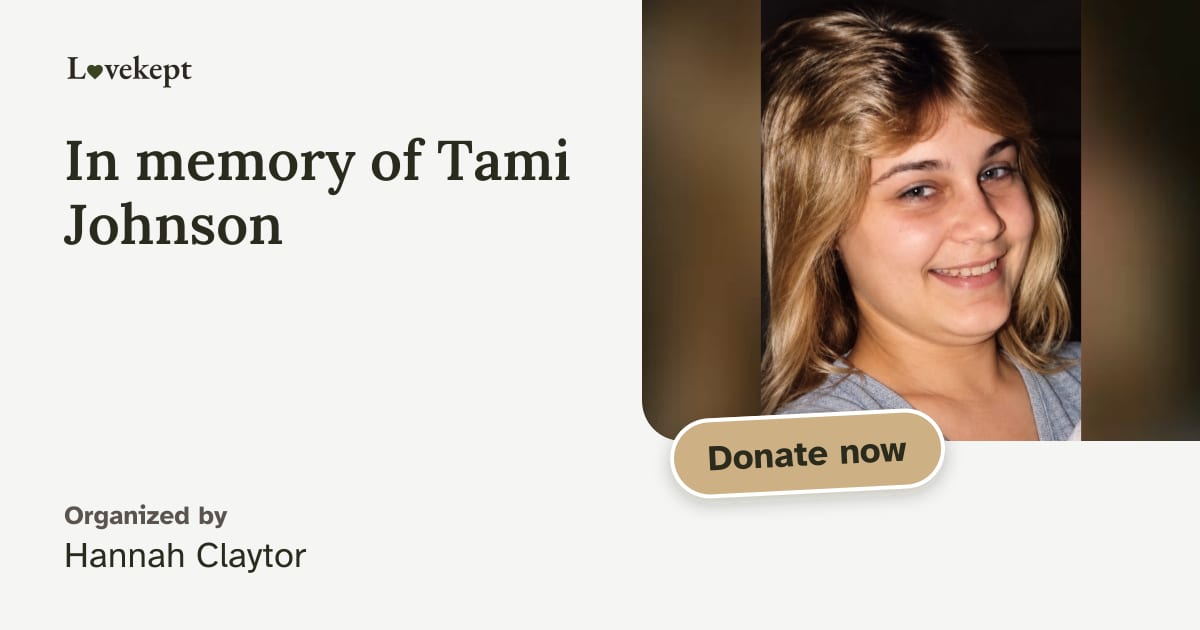 The share card for In memory of Tami Johnson
