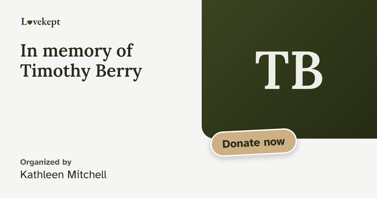 The share card for In memory of Timothy Berry